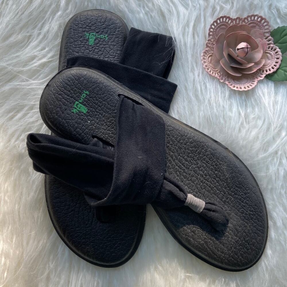 Sanuk Yoga Sling 2 Sandals Black Women's Size 9
